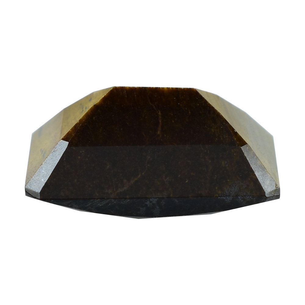 YELLOW TIGER'S EYE QUARTZ CHECKER CUT OCTAGON 14X10MM 6.75 Cts.