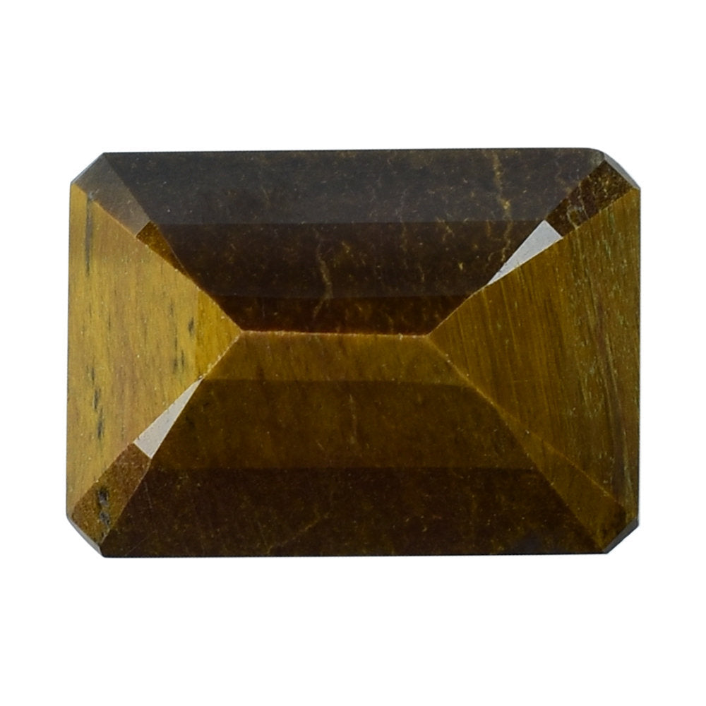 YELLOW TIGER'S EYE QUARTZ CHECKER CUT OCTAGON 14X10MM 6.75 Cts.