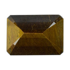 YELLOW TIGER'S EYE QUARTZ CHECKER CUT OCTAGON 14X10MM 6.75 Cts.