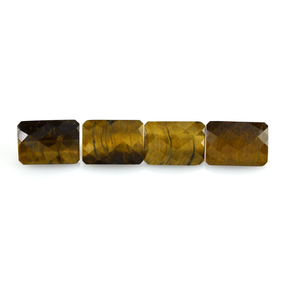 YELLOW TIGER'S EYE QUARTZ CHECKER CUT OCTAGON 14X10MM 6.75 Cts.