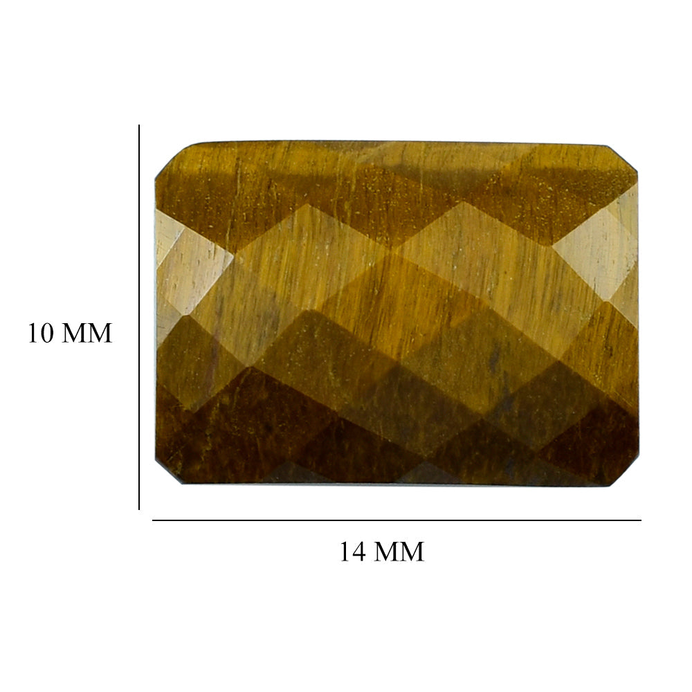 YELLOW TIGER'S EYE QUARTZ CHECKER CUT OCTAGON 14X10MM 6.75 Cts.