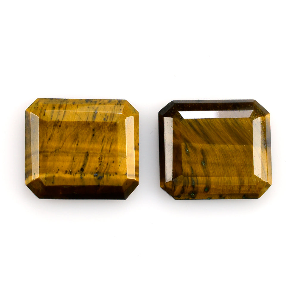 YELLOW TIGER'S EYE QUARTZ TABLE CUT WITH FLAT BOTTOM OCTAGON 18X16MM 12.15 Cts.