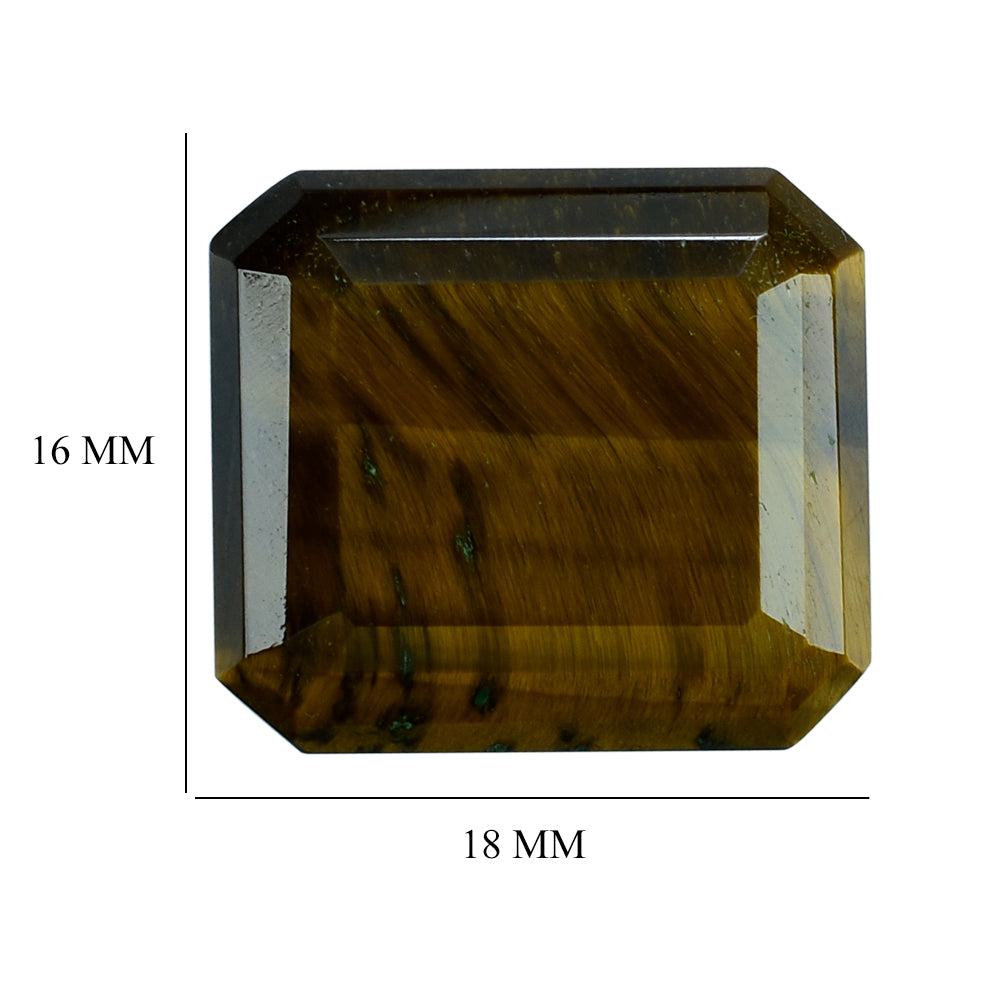 YELLOW TIGER'S EYE QUARTZ TABLE CUT WITH FLAT BOTTOM OCTAGON 18X16MM 12.15 Cts.