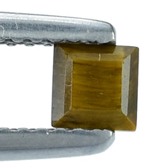 YELLOW TIGER'S EYE QUARTZ CUT SQUARE 4MM 0.29 Cts.