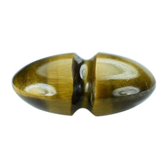 YELLOW TIGER'S EYE QUARTZ LENTIL ROUND WITH CARVED BELT (#25) 15MM 8.38 Cts.