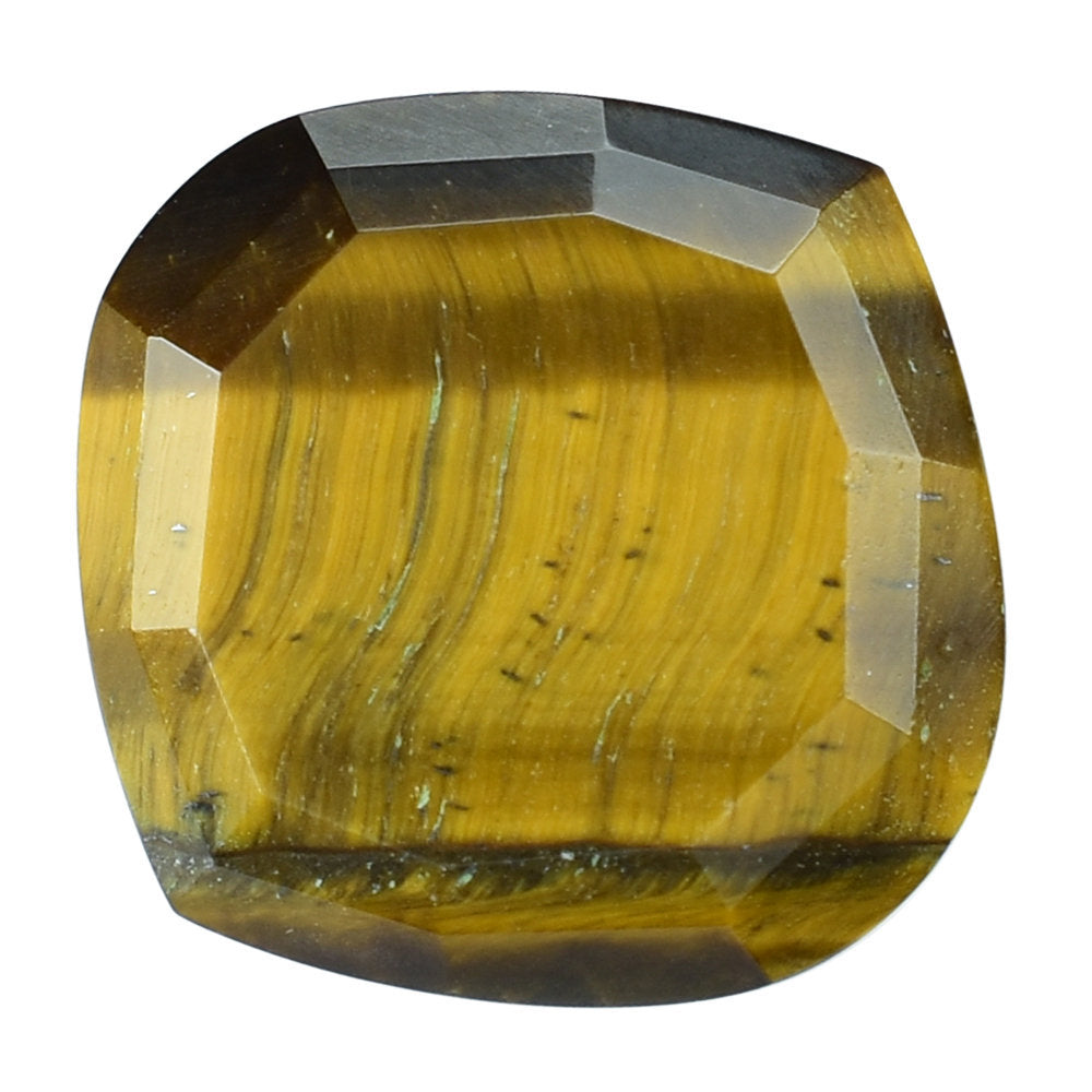 YELLOW TIGER'S EYE QUARTZ STEP CUT ONION (#67) 14MM 8.85 Cts.