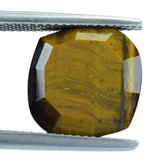 YELLOW TIGER'S EYE QUARTZ STEP CUT ONION (#67) 14MM 8.85 Cts.