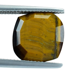 YELLOW TIGER'S EYE QUARTZ STEP CUT ONION (#67) 14MM 8.85 Cts.