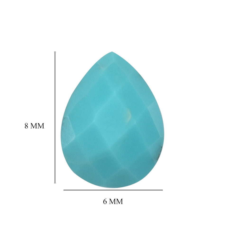 TURQUOISE CHECKER PEAR CAB 8X6MM 1.27 Cts.