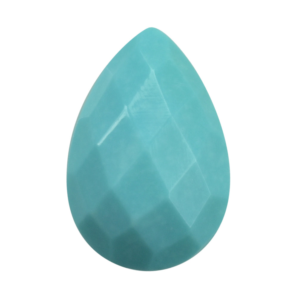 TURQUOISE CHECKER PEAR CAB 15X10MM 4.11 Cts.