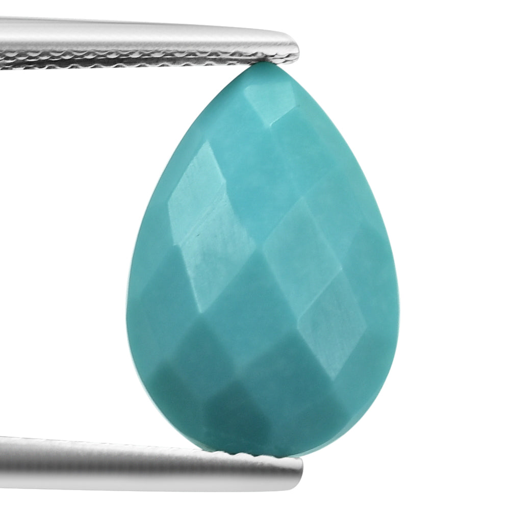 TURQUOISE CHECKER PEAR CAB 15X10MM 4.11 Cts.