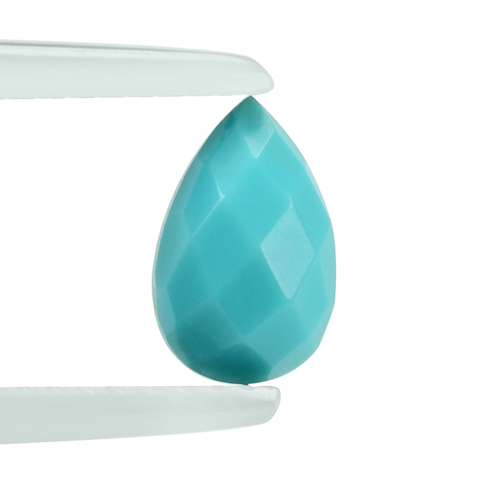 TURQUOISE CHECKER PEAR CAB 8X5MM 0.81 Cts.