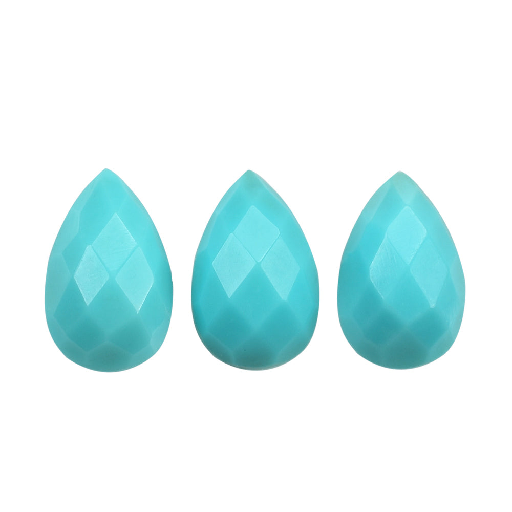 TURQUOISE CHECKER PEAR CAB 8X5MM 0.81 Cts.