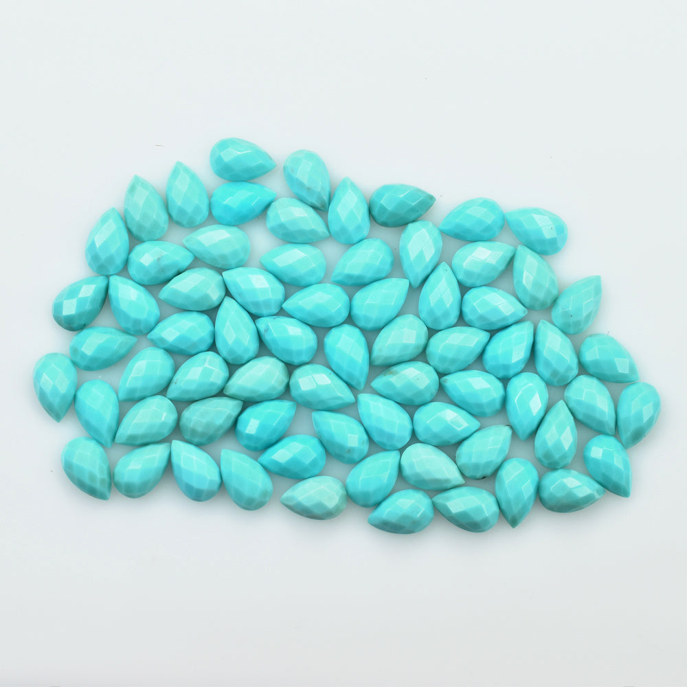 TURQUOISE CHECKER PEAR CAB 8X5MM 0.81 Cts.