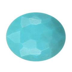 TURQUOISE IRREGULAR CUT BRIOLETTE OVAL (H/D) 12X10MM 4.54 Cts.