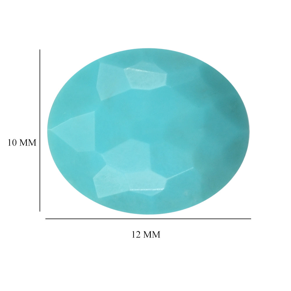 TURQUOISE IRREGULAR CUT BRIOLETTE OVAL (H/D) 12X10MM 4.54 Cts.