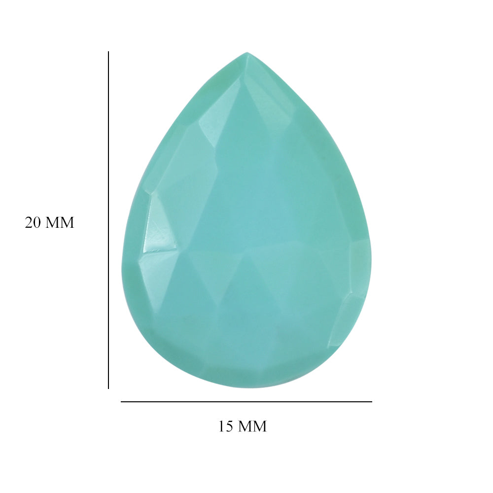 TURQUOISE ROSE CUT BRIOLETTE PEAR 20X15MM 7.15 Cts.