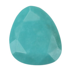 TURQUOISE ROSE CUT BRIOLETTE IRREGULAR PEAR 14X12MM 4.53 Cts.