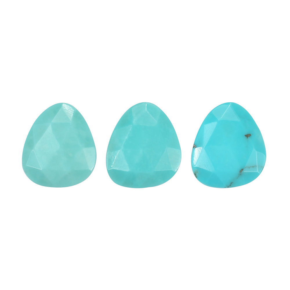 TURQUOISE ROSE CUT BRIOLETTE IRREGULAR PEAR 14X12MM 4.53 Cts.