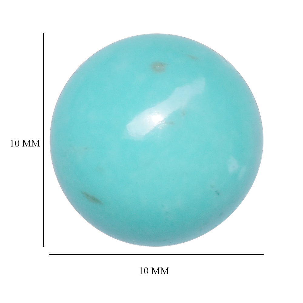 TURQUOISE ROUND CAB (FLAT) 10MM 2.71 Cts.