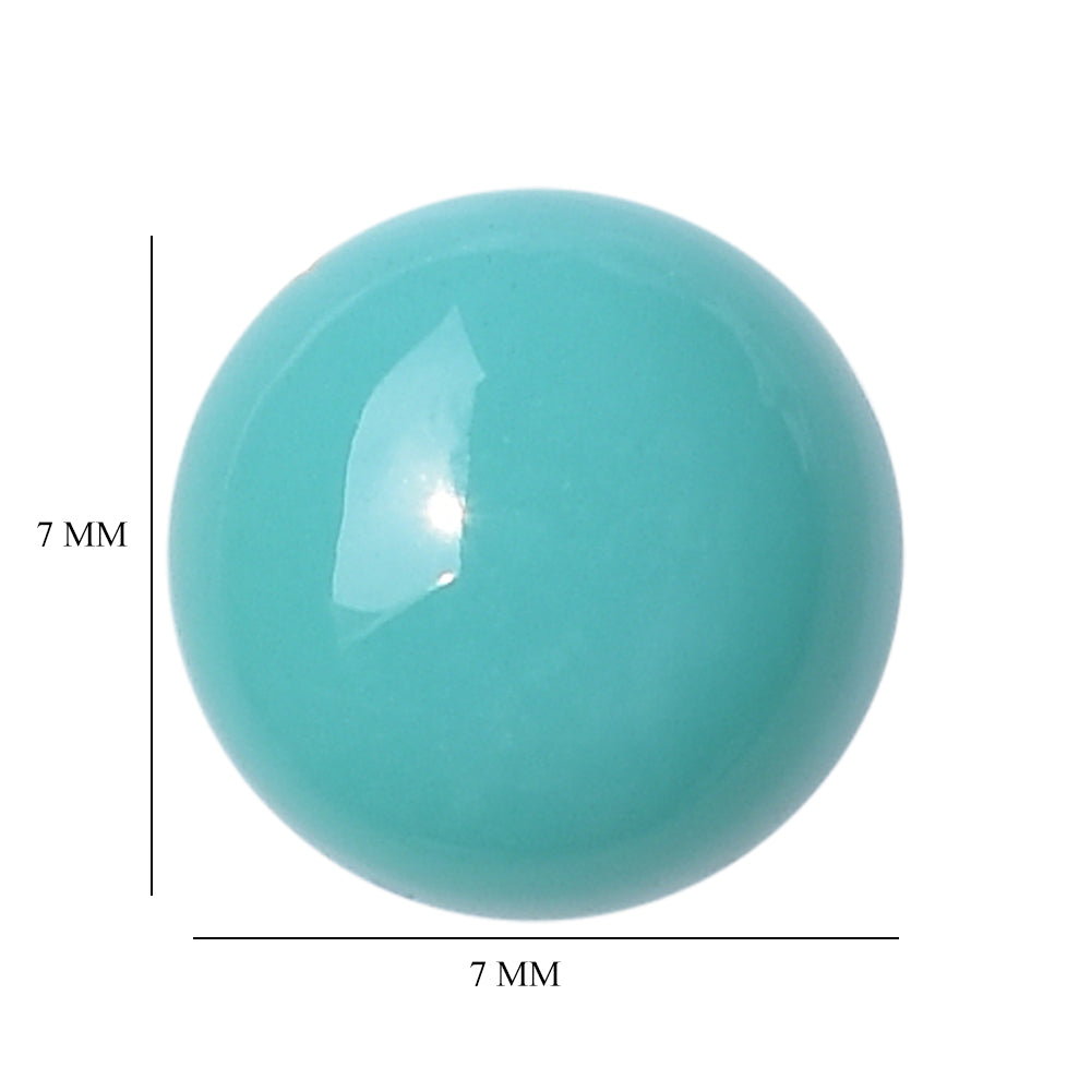 TURQUOISE ROUND CAB (BLUE GREEN) 7MM 1.21 Cts.