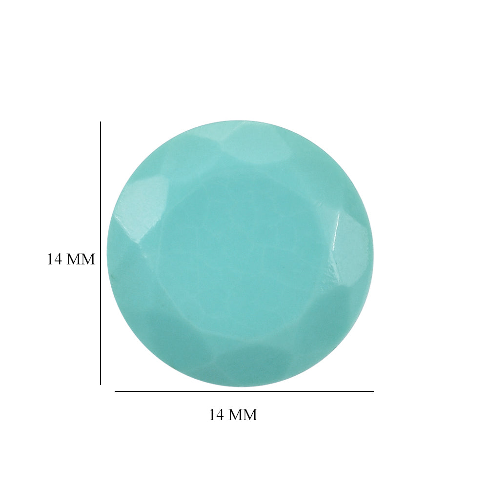 TURQUOISE CUT ROUND (FLAT) 14MM 6.45 Cts.