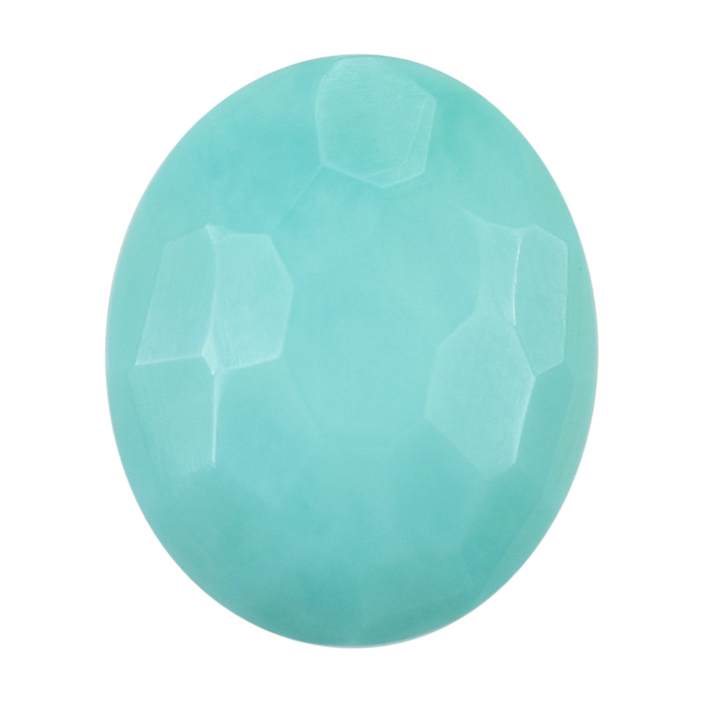 TURQUOISE IRREGULAR CUT BRIOLETTE OVAL 12X10MM 4.60 Cts.
