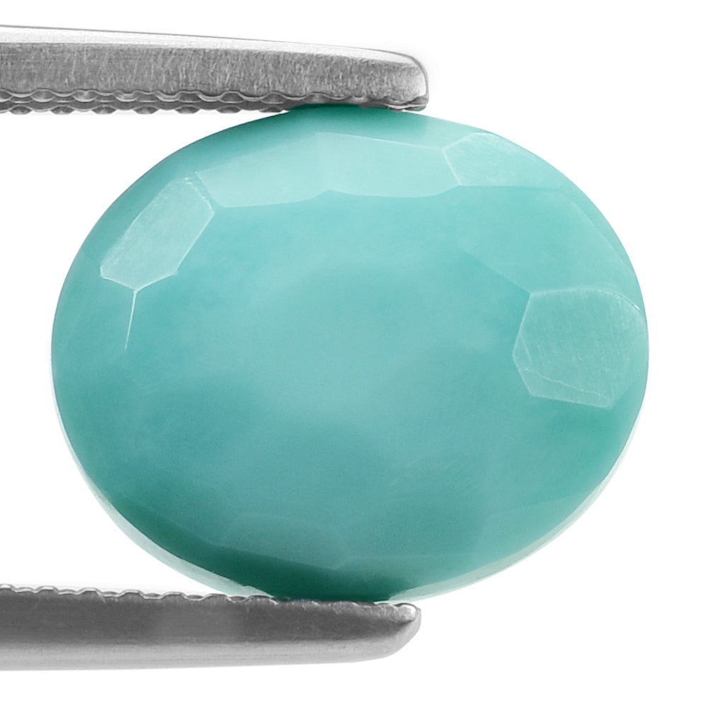 TURQUOISE IRREGULAR CUT BRIOLETTE OVAL 12X10MM 4.60 Cts.