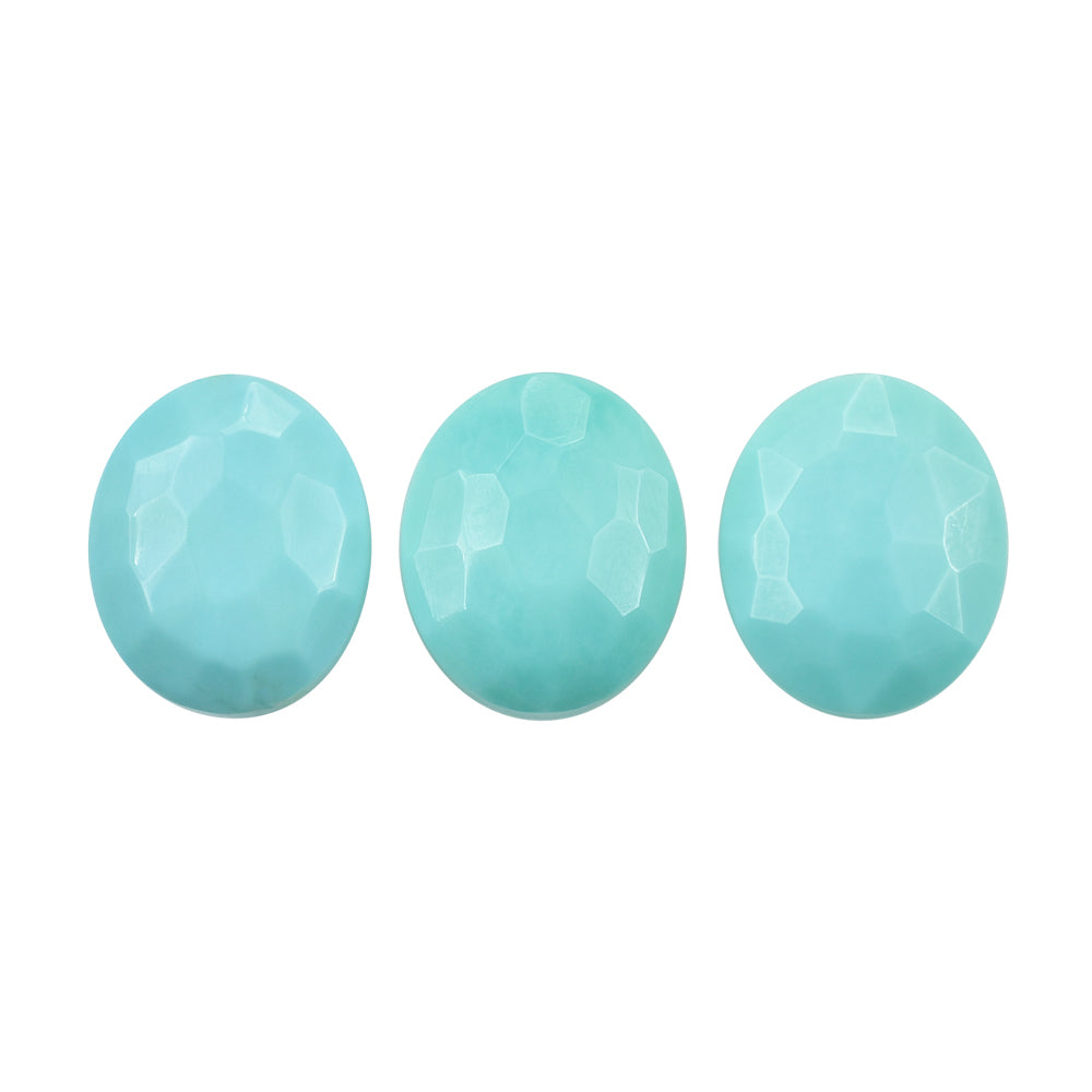 TURQUOISE IRREGULAR CUT BRIOLETTE OVAL 12X10MM 4.60 Cts.