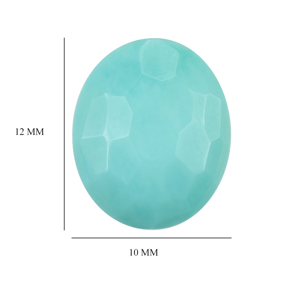TURQUOISE IRREGULAR CUT BRIOLETTE OVAL 12X10MM 4.60 Cts.