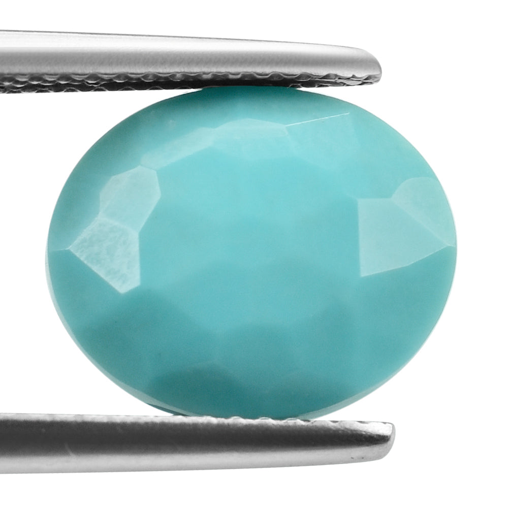 TURQUOISE CHECKER OVAL CAB 9X7MM 1.23 Cts.