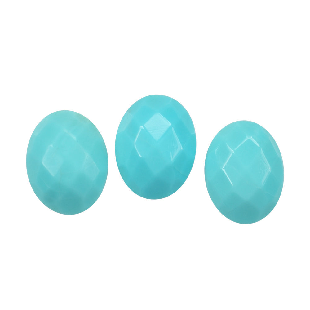 TURQUOISE CHECKER OVAL CAB 9X7MM 1.23 Cts.