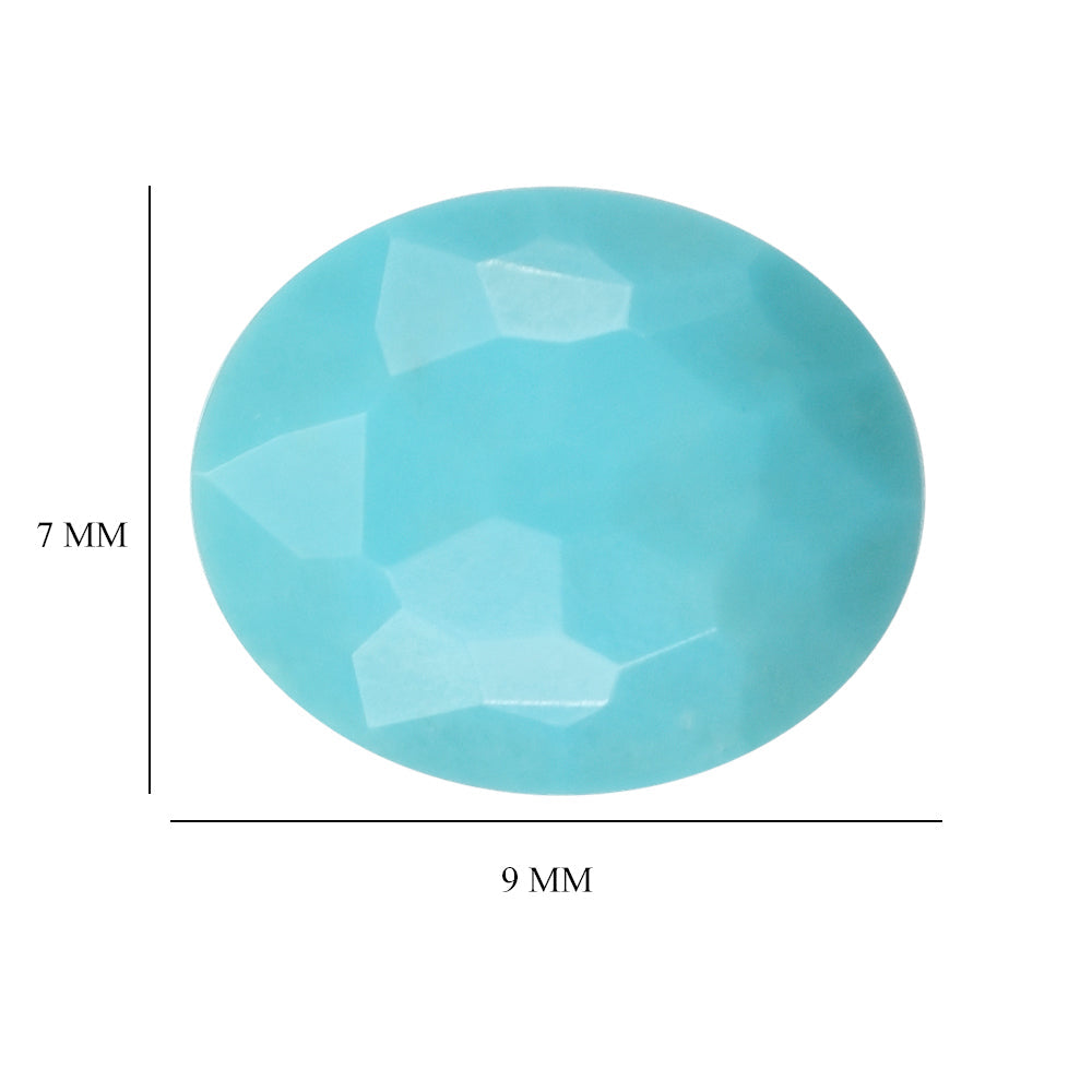 TURQUOISE CHECKER OVAL CAB 9X7MM 1.23 Cts.