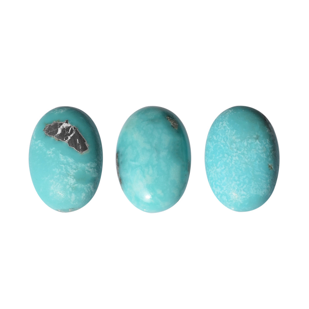 MEXICAN TURQUOISE OVAL CAB (WITH MATRIX PYRITE) 19X13MM 9.27 Cts.