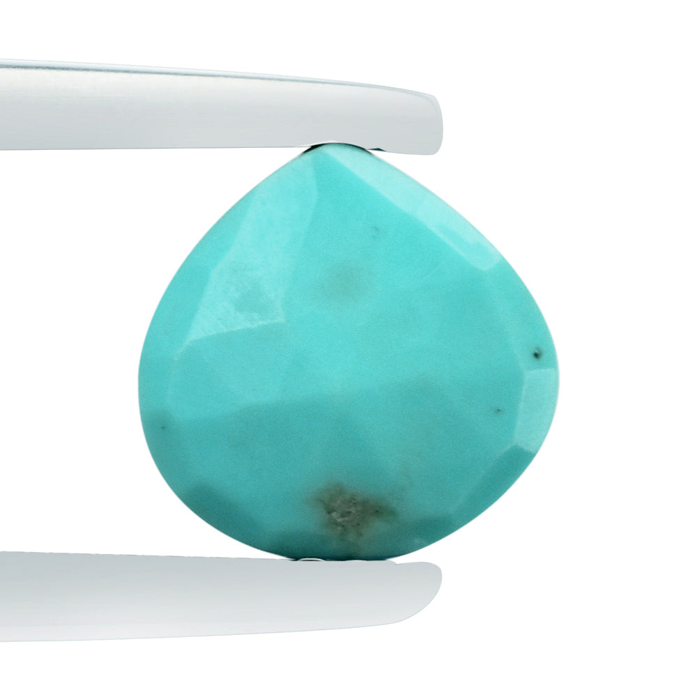 TURQUOISE ROSE CUT BRIOLETTE HEART (FULL DRILL) 8MM 1.98 Cts.