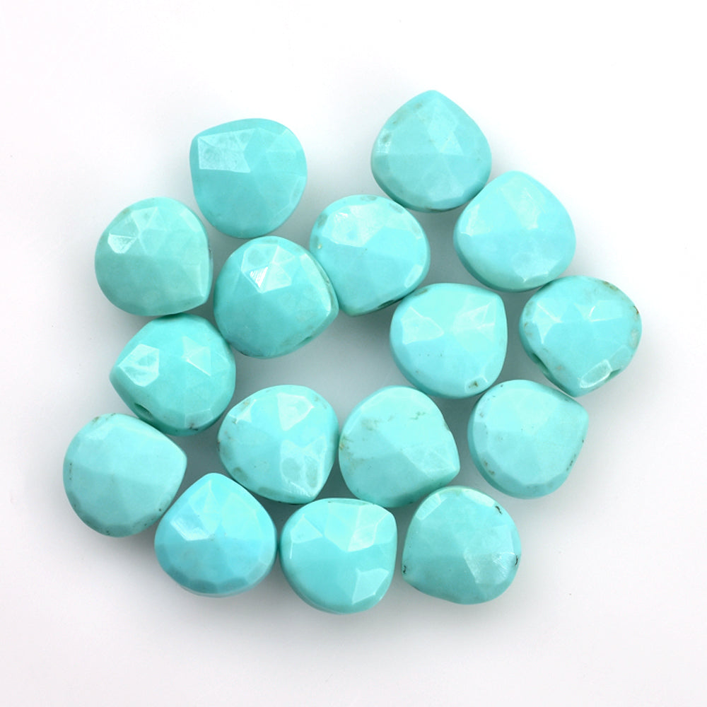 TURQUOISE ROSE CUT BRIOLETTE HEART (FULL DRILL) 8MM 1.98 Cts.