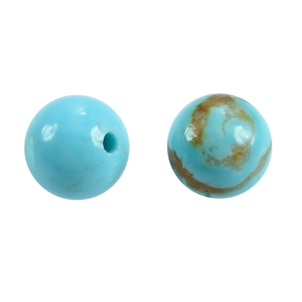 TYRON TURQUOISE PLAIN BALLS (FULL DRILL 0.80) (WITH BROWN MATRIX) 5.50MM 1.02 Cts.