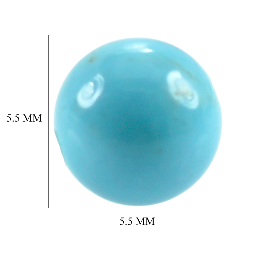 TYRON TURQUOISE PLAIN BALLS (FULL DRILL 0.80) (WITH BROWN MATRIX) 5.50MM 1.02 Cts.