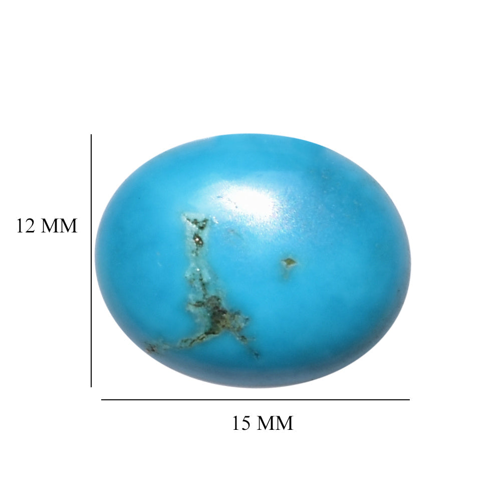 NATURAL TURQUOISE OVAL CAB 15X12MM 6.53 Cts.