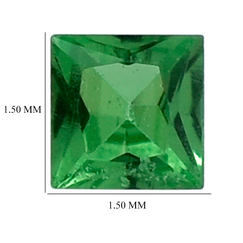TSAVORITE PRINCESS CUT SQUARE (AA) 1.50MM 0.03 Cts.