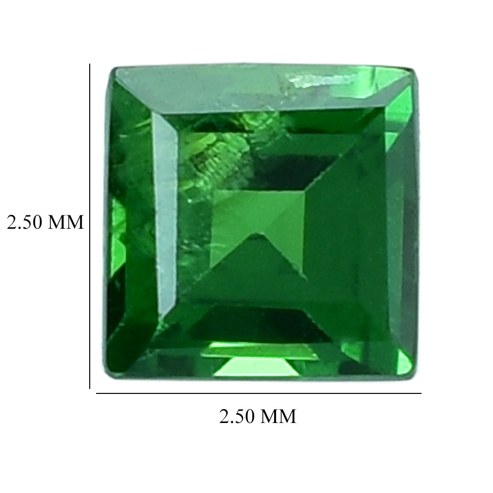 TSAVORITE (NORMAL) (AAA) STEP CUT SQUARE 2.50X2.50 MM 0.016 Cts.