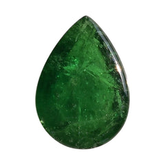 TSAVORITE PLAIN PEAR CAB (A/MILKY) 12.00X8.50 MM 3.61 Cts.