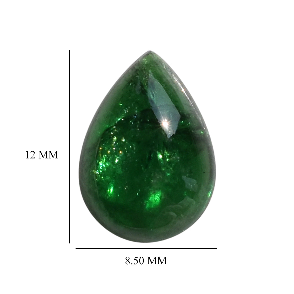 TSAVORITE PLAIN PEAR CAB (A/MILKY) 12.00X8.50 MM 3.61 Cts.