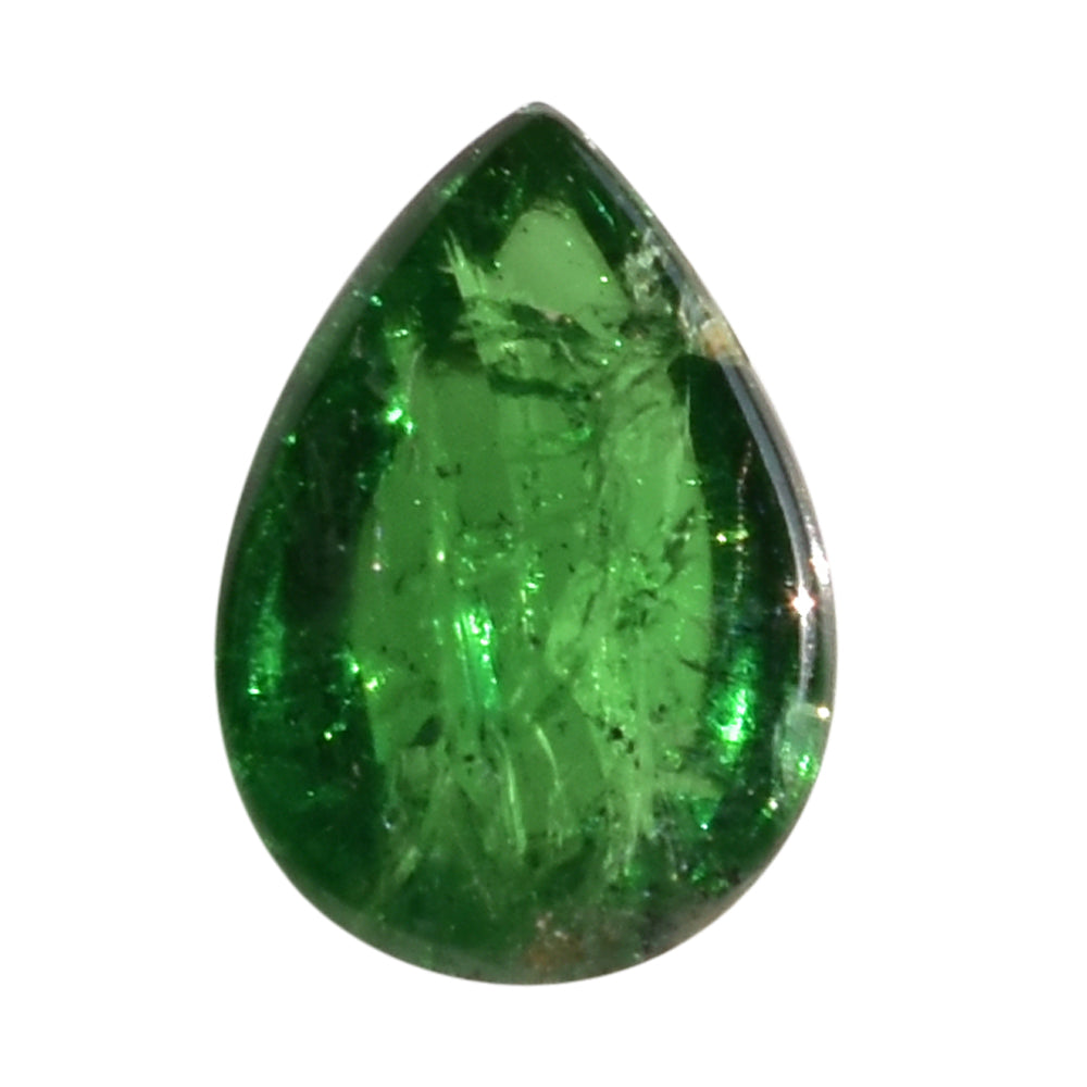 TSAVORITE PLAIN PEAR CAB (AAA/MILKY) 11.50X8.00 MM 3.57 Cts.
