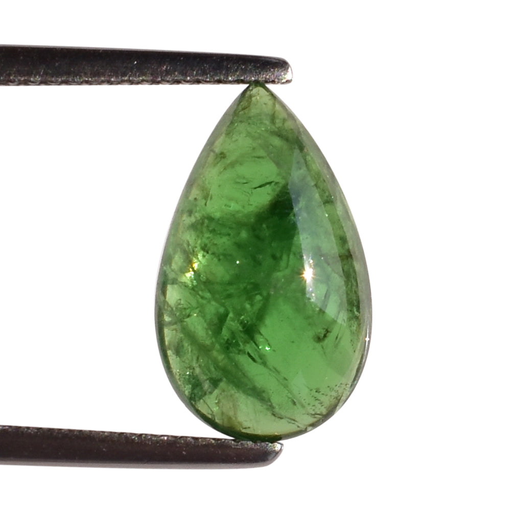 TSAVORITE PLAIN PEAR CAB (AAA/MILKY) 15.00X9.00 MM 5.54 Cts.
