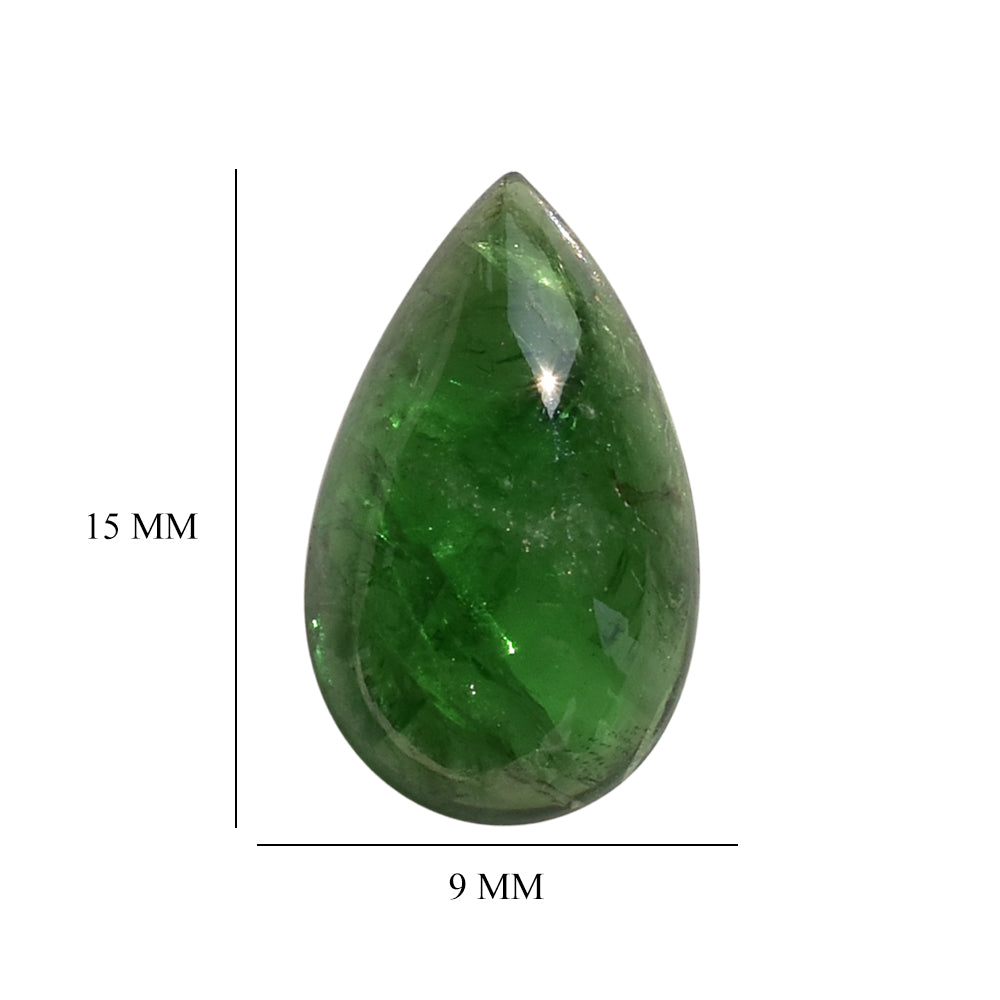 TSAVORITE PLAIN PEAR CAB (AAA/MILKY) 15.00X9.00 MM 5.54 Cts.