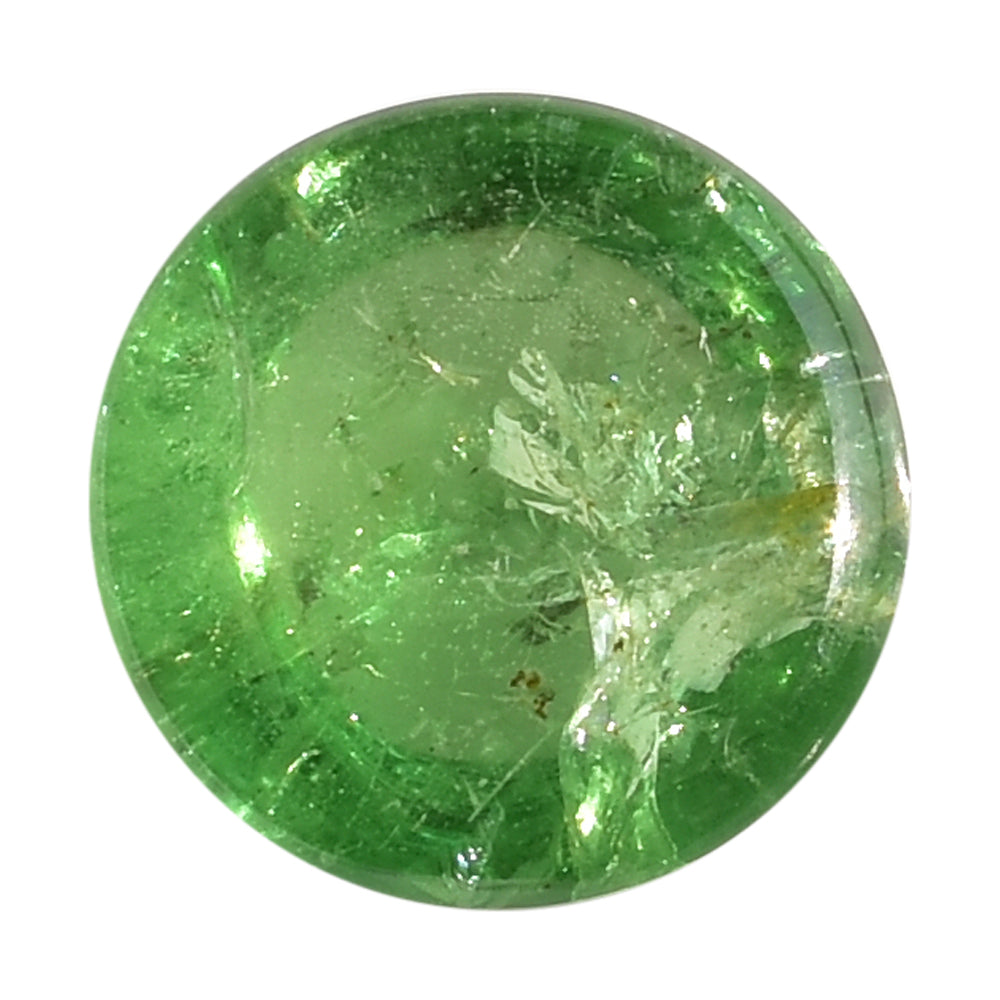 TSAVORITE PLAIN ROUND CAB (AA/MILKY) 12.00X12.00 MM 9.40 Cts.