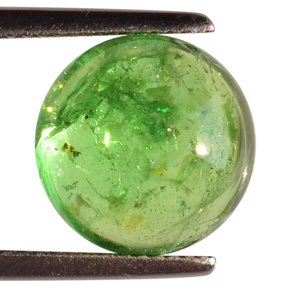 TSAVORITE PLAIN ROUND CAB (AA/MILKY) 12.00X12.00 MM 9.40 Cts.