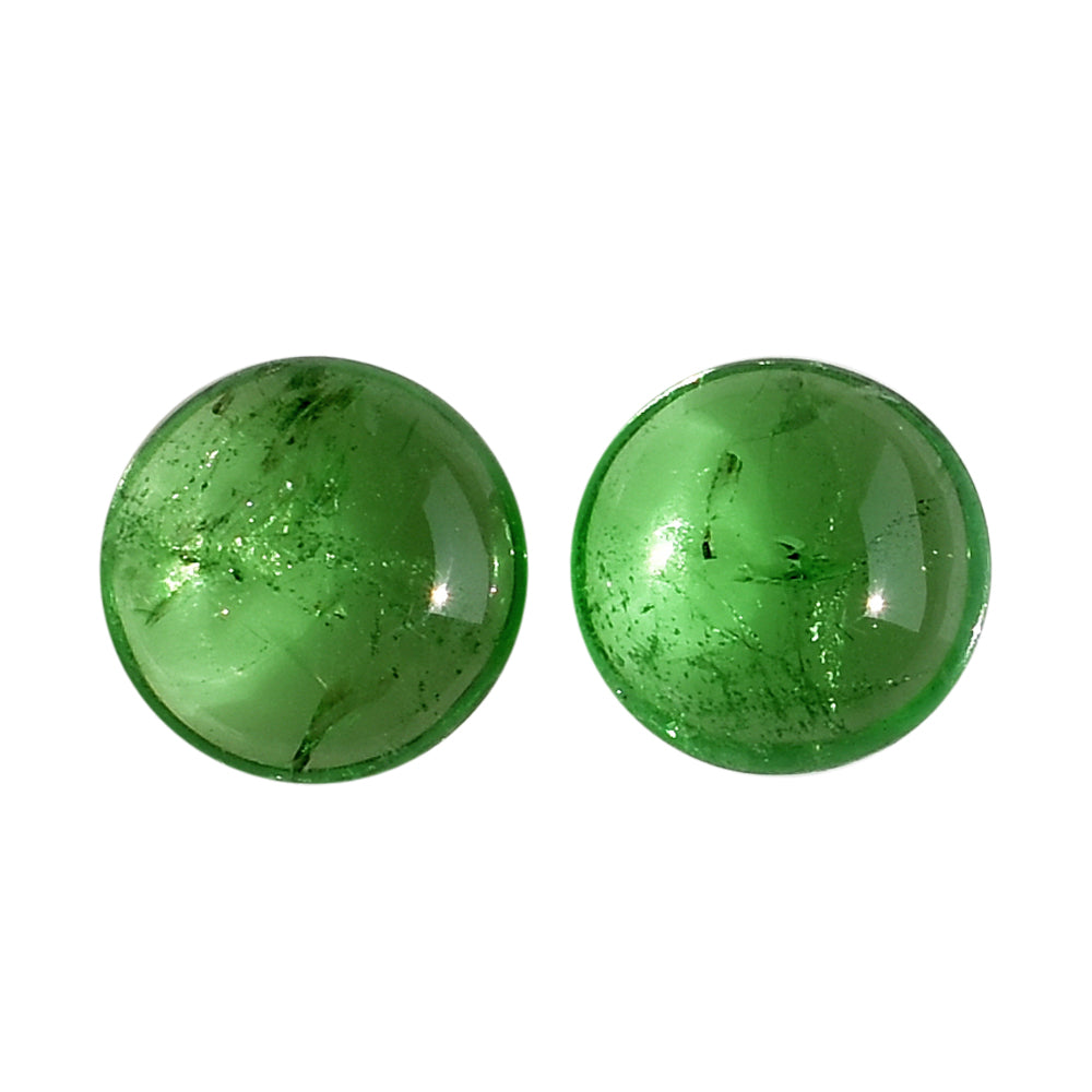 TSAVORITE PLAIN ROUND CAB (AA/MILKY) 7.00X7.00 MM 1.33 Cts.