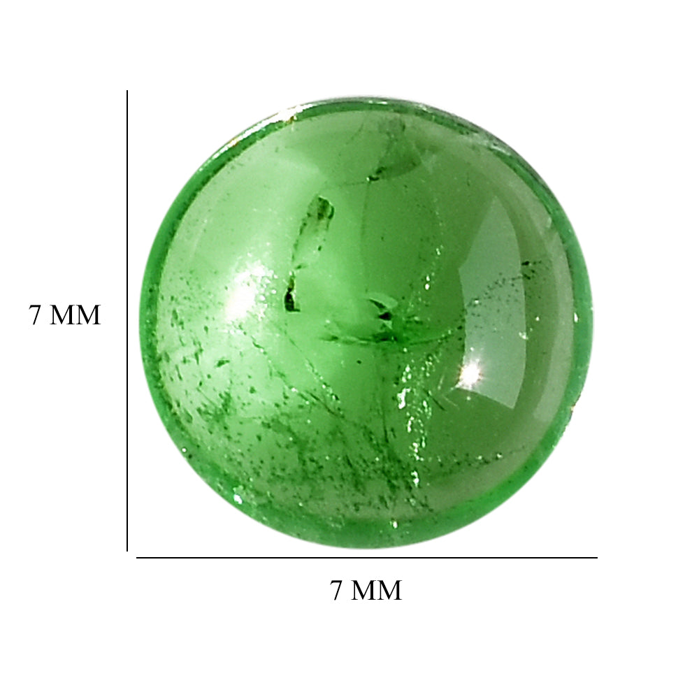 TSAVORITE PLAIN ROUND CAB (AA/MILKY) 7.00X7.00 MM 1.33 Cts.